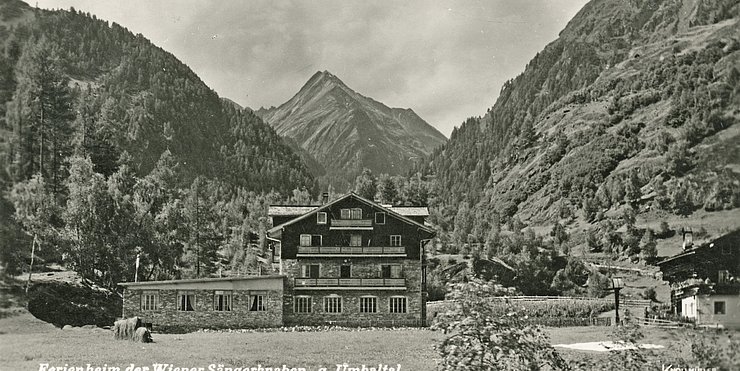 Feriendomizil – später Hotel und Pension – der Wiener Sängerknaben in Hinterbichl/Prägraten am Großvenediger, 1932 