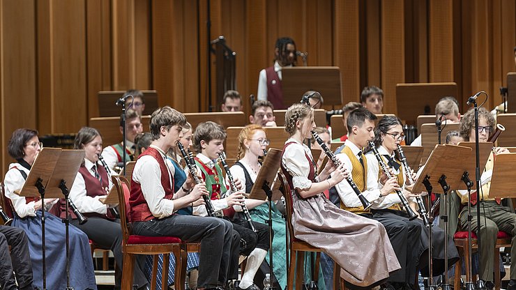 Orchestra giovanile di fiati dell'Euregio 2024 a Dobbiaco