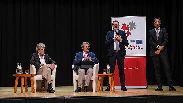 Messner in dialogo con Pedrotti, Fugatti e Kompatscher