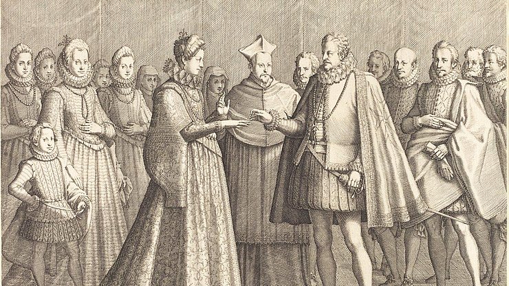 Immagine matrimonio per procura tra Claudia de' Medici con Leopoldo V.