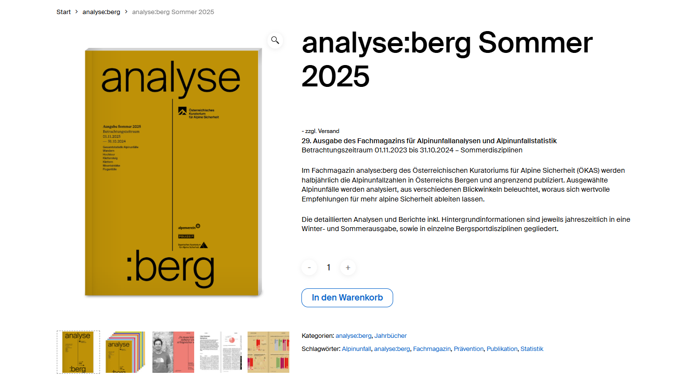 Titelbild der Sommerausgabe 2025 vom Fachmagazin analyse:berg.