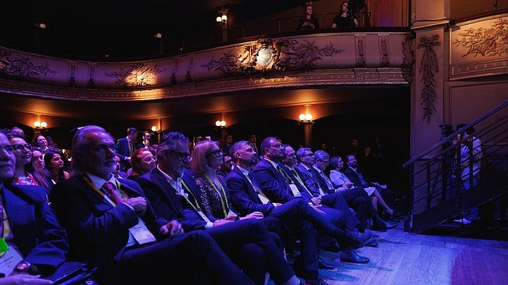 Das Publikum während der Veranstaltung „Mobility Action Awards 2025“ in Brüssel.