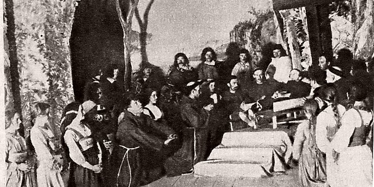 Im Jahr 1926 führten die Erler anstelle der traditionellen Passionsspiele im Gedenken an den 700. Todestages des Hl. Franziskus ein Franziskus-Spiel auf 