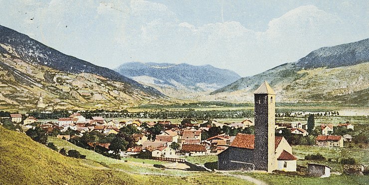 Prad am Stilfserjoch auf einer Postkarte von 1928