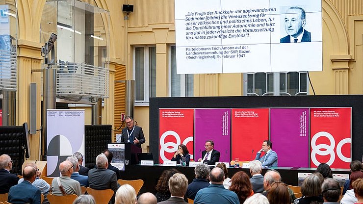 © LPA/Fabio Brucculeri Am 3. September hat im Palais Widmann in Bozen der Auftakt für die Feierlichkeiten zum 80. Jahrestag der Unterzeichnung des Pariser Vertrags stattgefunden.