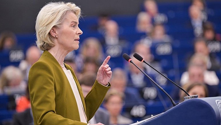Ursula von der Leyen al Parlamento europeo per il discorso sullo Stato dell’Unione