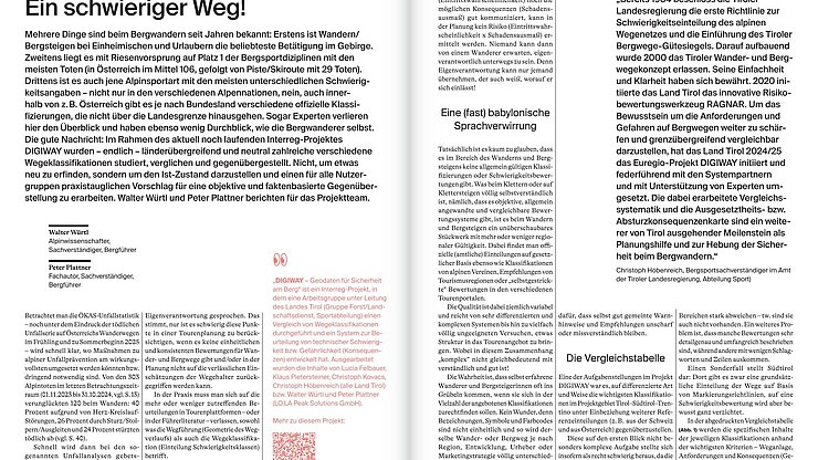 Ausschnitt vom Fachartikel im Magazin analyse:berg Sommer 2025