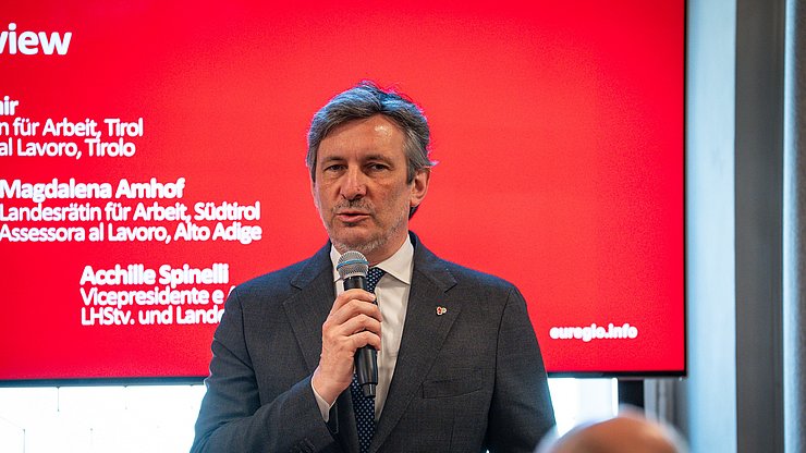 Landeshauptmannstellvertreter Achille Spinelli (Trentino): „Die neue Plattform stärkt die Wettbewerbsfähigkeit unserer Wirtschaft in der gemeinsamen Euregio.“
