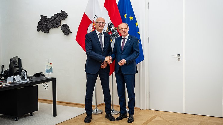 LH Anton Mattle und EFA-Präsident Othmar Karas