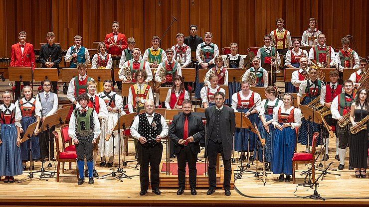 © Euregio/Ma Verdoes La direzione musicale è stata affidata a (da destra) Franco Puliafito (Trentino), Michael Vikoler (Alto Adige) e Lukas Hofmann (Tirolo Orientale)