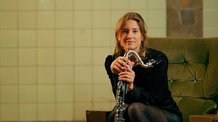 © Weber Belinda Miggitsch an der Bassklarinette sorgt für die Tiroler Komponente des euregionalen Musikensembles.