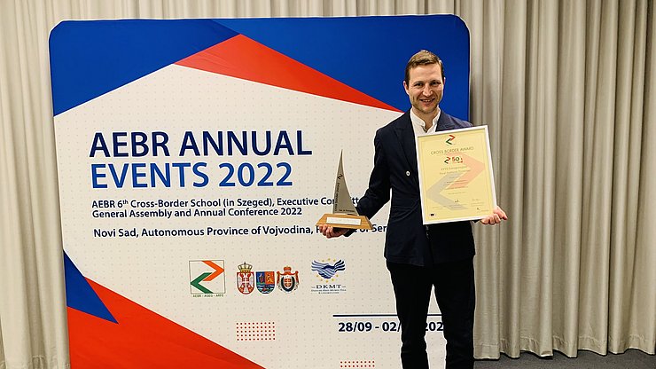 Stefan Graziadei dell'Euregio con il Premio Sail of Papenburg