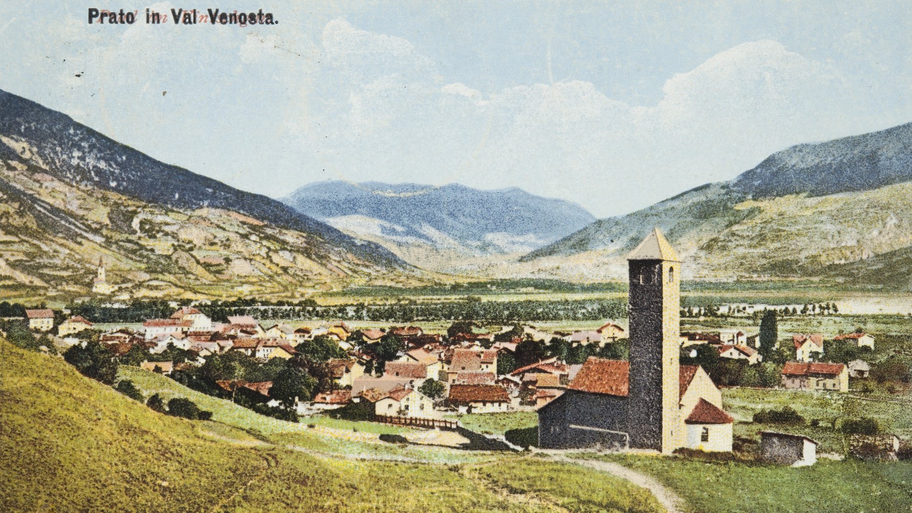 Prad am Stilfserjoch auf einer Postkarte von 1928